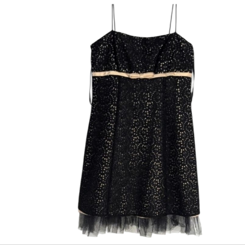 Betsy & Adam by Linda Bernell Black Lace Dress Size 10P Excellent Condition !